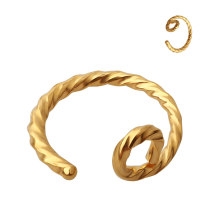 Hot selling 2020 316L surgical steel gold plated high polished simple non piercings nose hoop ring